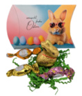 Kissenschachtel mit Lindt-Hase und Eiern - Osterüberraschung